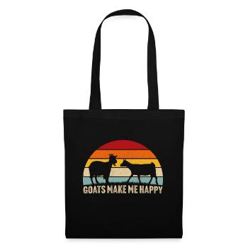 goats make me happy - Tote Bag - black - Front