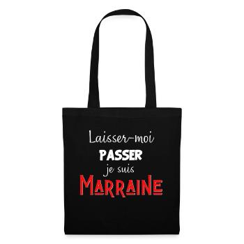 laisse-moi passer je suis marraine - Sac en tissu - noir - Devant