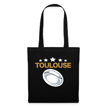 Rugby Toulouse 5 étoiles Stade Supporter Rugbymen - Sac en tissu - noir - Devant