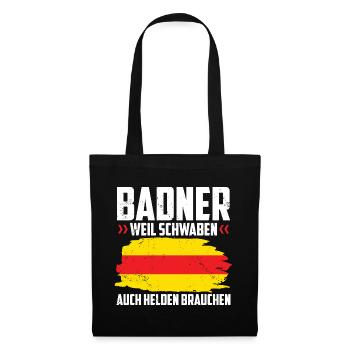 Badner Geschenke | Baden Badisch Badener Karlsruhe - Stoffbeutel - Schwarz - Vorne