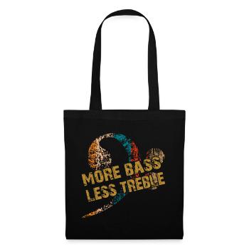 Großer Vintage Bassschlüssel - Stoffbeutel - Schwarz - Vorne