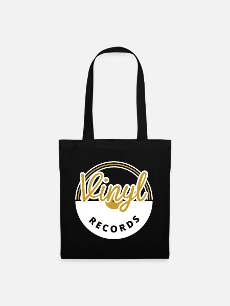 Vinyl Records - Tote Bag - black