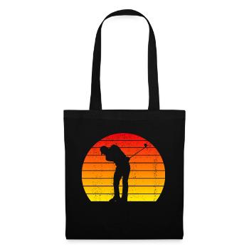 Golfer Golfball Retro Golf Golfspieler Vintage - Stoffbeutel - Schwarz - Vorne