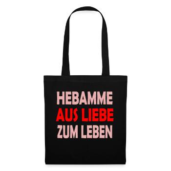 Hebamme - Stoffbeutel - Schwarz - Vorne