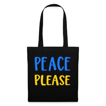 Paix s’il vous plaît - Sac en tissu - noir - Devant