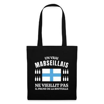 Marseille, Marseille humour, je suis Marseillais - Sac en tissu - noir - Devant