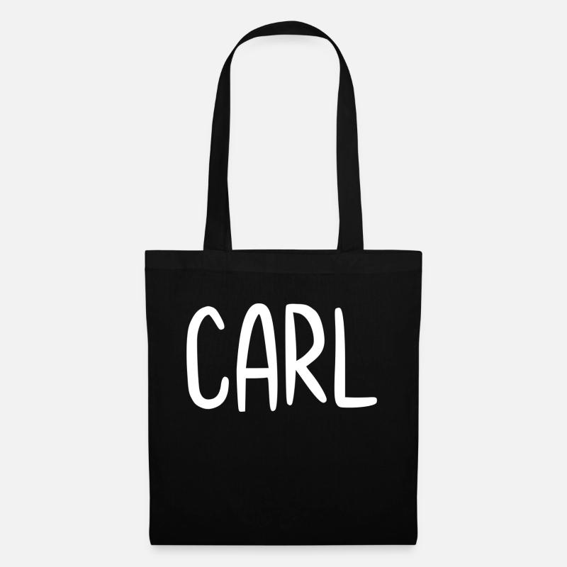 Carl Custom Name Schriftart Text Geburtstag - Stoffbeutel - Schwarz