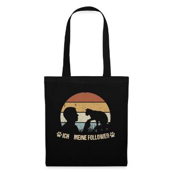 Ich Meine Follower Katze Katzen Vintage - Stoffbeutel - Schwarz - Vorne