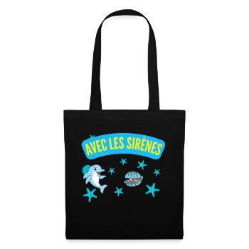AVEC LES SIRÈNES - Sac en tissu - noir - Devant
