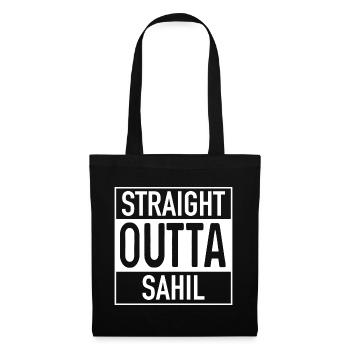 Straight OUTTA Sahil - Stoffbeutel - Schwarz - Vorne