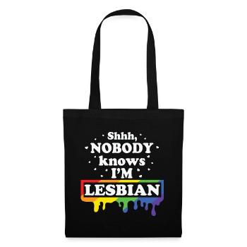 LBGT Drapeau Gay Pride Lesbienne Humaine - Sac en tissu - noir - Devant