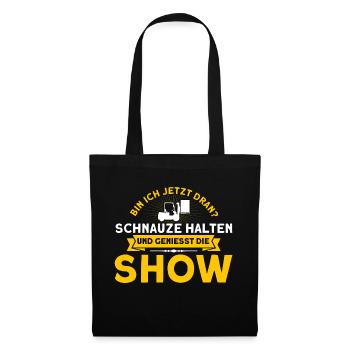 Schnauze Halten Show Genießen Staplerfahrer - Stoffbeutel - Schwarz - Vorne