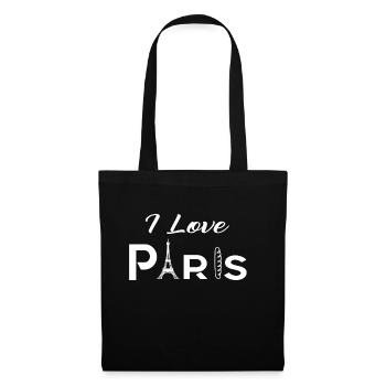 Ich liebe PARIS - Stoffbeutel - Schwarz - Vorne