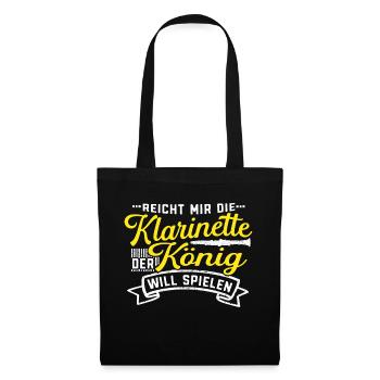 Reicht mir die Klarinette Klarinettenspieler - Stoffbeutel - Schwarz - Vorne