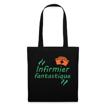 Tshirt homme Infirmier fantastique - Sac en tissu - noir - Devant