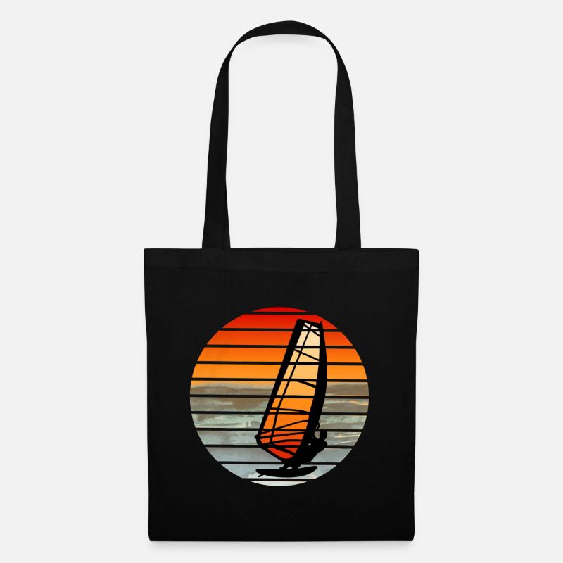 Windsurfer retro - Stoffbeutel - Schwarz