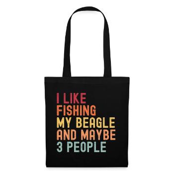 Pêche Pêche pour Beagle Dog Lovers rétro - Sac en tissu - noir - Devant