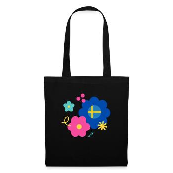 Blommor - Stoffbeutel - Schwarz - Vorne