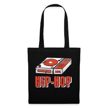 Awesome Retro HIP-HOP Turntable Design T-Shirt - Tote Bag - black - Front