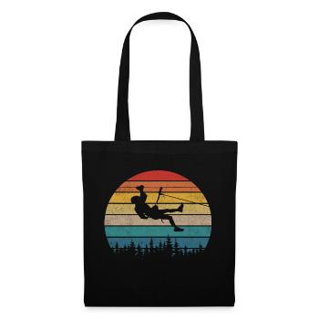 Zipline Retro Vintage Berge Wandern Natur - Stoffbeutel - Schwarz - Vorne