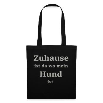 Zuhause ist da wo mein ... * Farbanpassung möglich - Stoffbeutel - Schwarz - Vorne