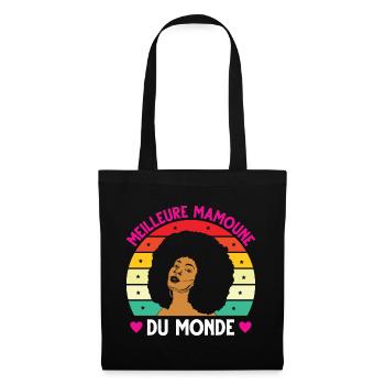 Meilleure mamoune monde vintage femme noire - Sac en tissu - noir - Devant