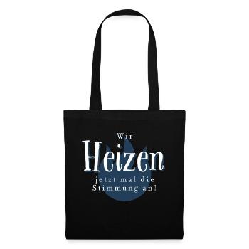 Heizen, Heizung, Gas, Gasheizung, Inflation, Teuer - Stoffbeutel - Schwarz - Vorne