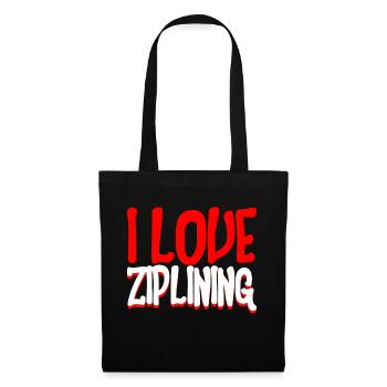 I Love Ziplining 2 - Stoffbeutel - Schwarz - Vorne