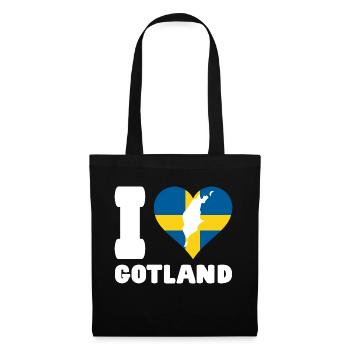 I LOVE GOTLAND Schweden - Stoffbeutel - Schwarz - Vorne