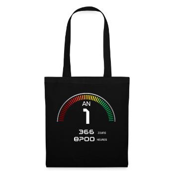Anniversaire 1 an Compteur - Sac en tissu - noir - Devant