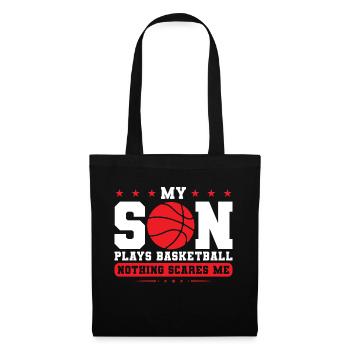 Basketball Sohn Basketball Mutter Sport Geschenk - Stoffbeutel - Schwarz - Vorne