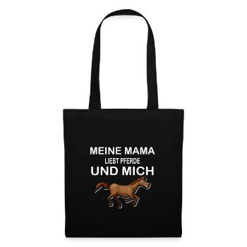 Mama Mutter Pferde Liebe Geschenk Kleinkind - Stoffbeutel - Schwarz - Vorne
