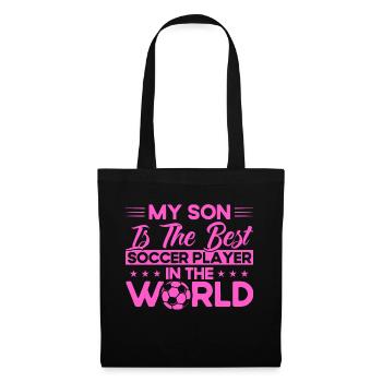 Fußball Mama Sportfan Fußball Geschenk - Stoffbeutel - Schwarz - Vorne