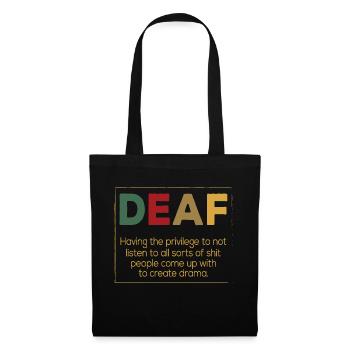 Deaf Funny Definition Create Drama - Tote Bag - black - Front