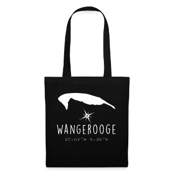 Wangerooge Herzschlag Nordsee Geschenk - Stoffbeutel - Schwarz - Vorne