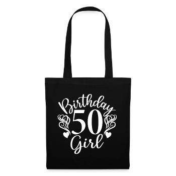 50e anniversaire Femmes Son anniversaire Fille 50 ans - Sac en tissu - noir - Devant