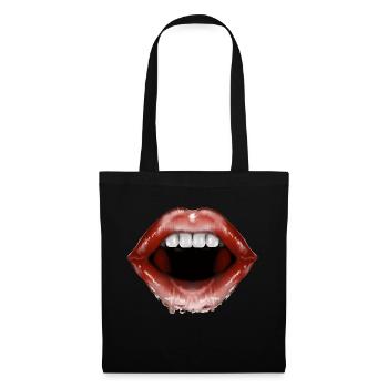 bouche - Sac en tissu - noir - Devant