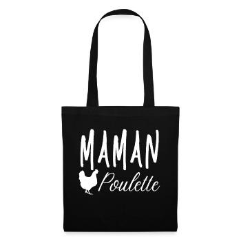 Cadeau humour maman poule. - Sac en tissu - noir - Devant