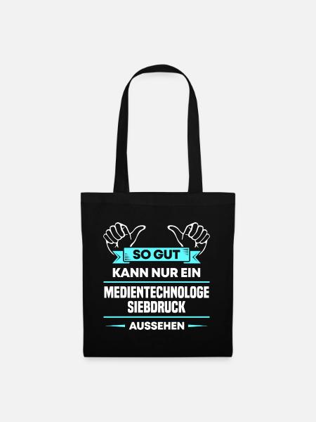 Medientechnologe Siebdruck Design für stolze Profi - Stoffbeutel - Schwarz