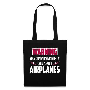 Warning May Spontaneously Talk About Airplanes Fly - Tote Bag - black - Front