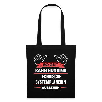 Technische Systemplanerin Design für Handwerker - Stoffbeutel - Schwarz - Vorne