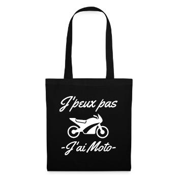 moto, motard, fan de moto - Sac en tissu - noir - Devant
