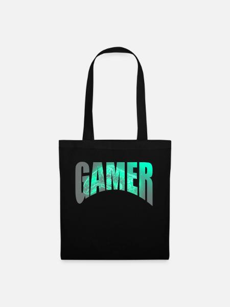 Gamer cooles Design - Stoffbeutel - Schwarz