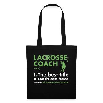 Sport Coach Definition Lacrosse - Stoffbeutel - Schwarz - Vorne