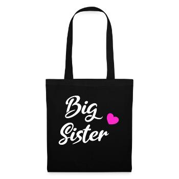 big sister in White - Stoffbeutel - Schwarz - Vorne