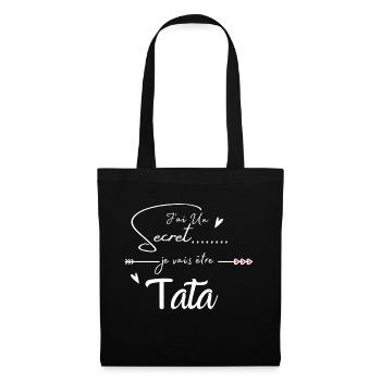 Je vais être tata - Sac en tissu - noir - Devant