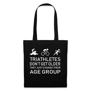 Marathon Triathlon Running joggen Biking Radfahren - Stoffbeutel - Schwarz - Vorne