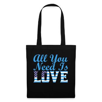 all you need is LOVE - Stoffbeutel - Schwarz - Vorne