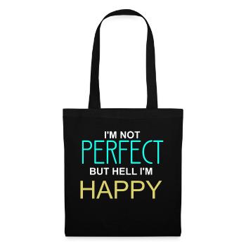 I m Not Perfect bk - Tote Bag - black - Front