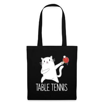 Table Tennis Katze Pingpong Outfit Cat Tischtennis - Sac en tissu - noir - Devant